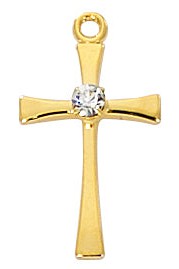 Cross Necklace - Gold Plated - UZH9208P-Inspirational Gifts-McVan-Michigan Church Supply