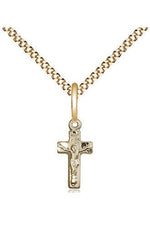 Crucifix Medal 18" chain - FN4134-Jewelry-Bliss Mfg-Gold Filled-Michigan Church Supply