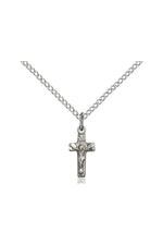 Crucifix Medal 18" chain - FN4134-Jewelry-Bliss Mfg-Sterling Silver-Michigan Church Supply