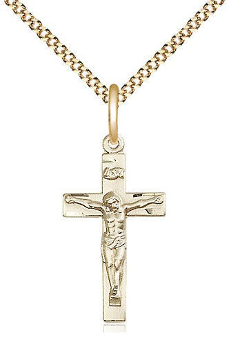 Crucifix Medal - FN0001-Jewelry-Bliss Mfg-Gold Filled-Michigan Church Supply