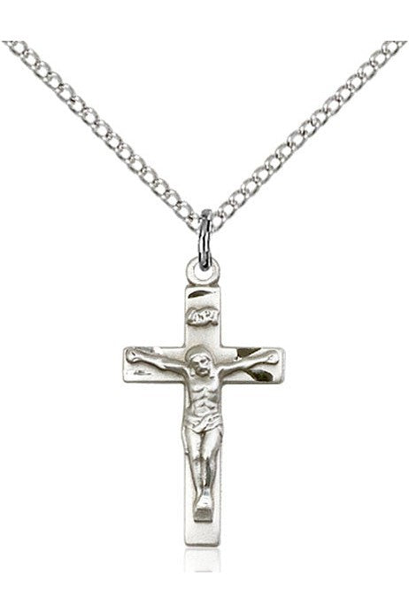 Crucifix Medal - FN0001-Jewelry-Bliss Mfg-Sterling Silver-Michigan Church Supply