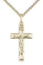 Crucifix Medal - FN0624-Jewelry-Bliss Mfg-Gold Filled-Michigan Church Supply