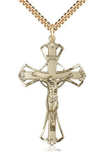 Crucifix Medal - FN0643-Jewelry-Bliss Mfg-Gold Filled-Michigan Church Supply