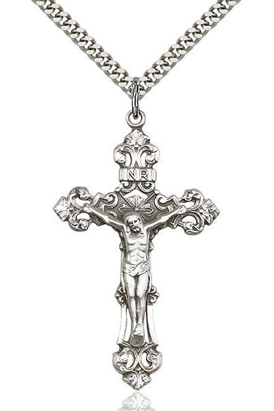 Crucifix Medal - FN0647SS/24S-Jewelry-Bliss Mfg-Michigan Church Supply