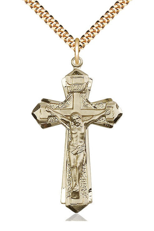 Crucifix Medal - FN0650-Jewelry-Bliss Mfg-Sterling Silver-Michigan Church Supply