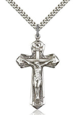 Crucifix Medal - FN0650-Jewelry-Bliss Mfg-Sterling Silver-Michigan Church Supply