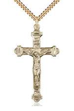 Crucifix Medal - FN0658-Jewelry-Bliss Mfg-Gold Filled-Michigan Church Supply