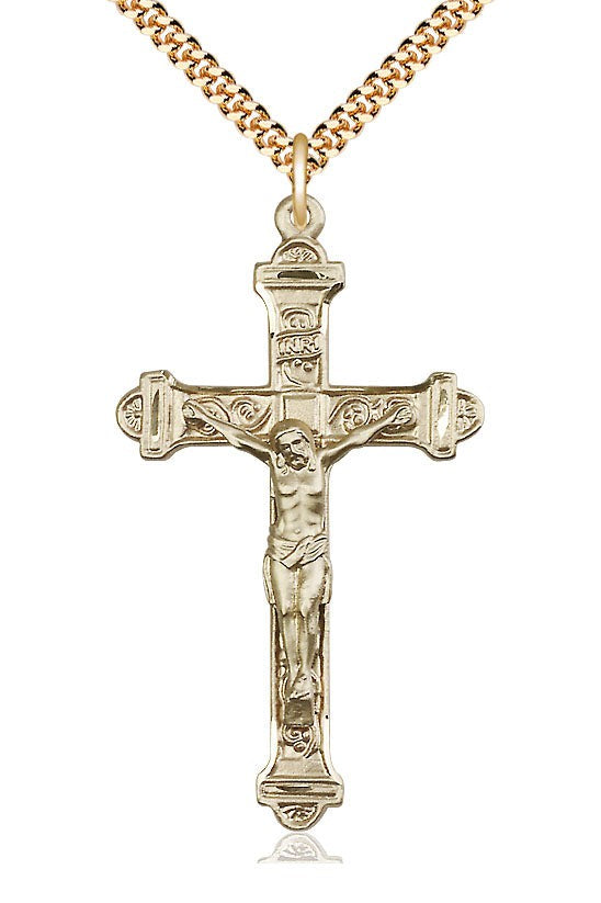 Crucifix Medal - FN0658-Jewelry-Bliss Mfg-Gold Filled-Michigan Church Supply