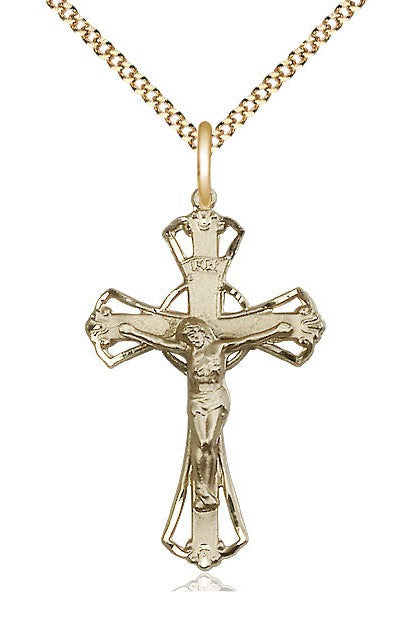 Crucifix Medal - FN0659-Jewelry-Bliss Mfg-Gold Filled-Michigan Church Supply