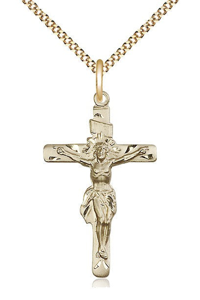 Crucifix Medal - FN0668-Jewelry-Bliss Mfg-Gold Filled-Michigan Church Supply