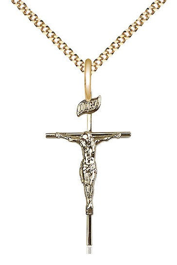 Crucifix Medal - FN1535-Jewelry-Bliss Mfg-Gold Filled-Michigan Church Supply