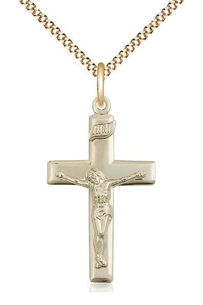 Crucifix Medal - FN2191-Jewelry-Bliss Mfg-Gold Filled-Michigan Church Supply