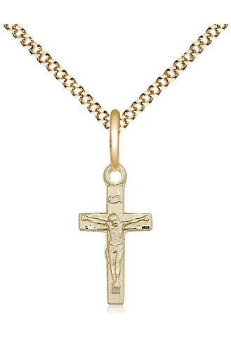 Crucifix Medal - FN5417-Jewelry-Bliss Mfg-Gold Filled-Michigan Church Supply