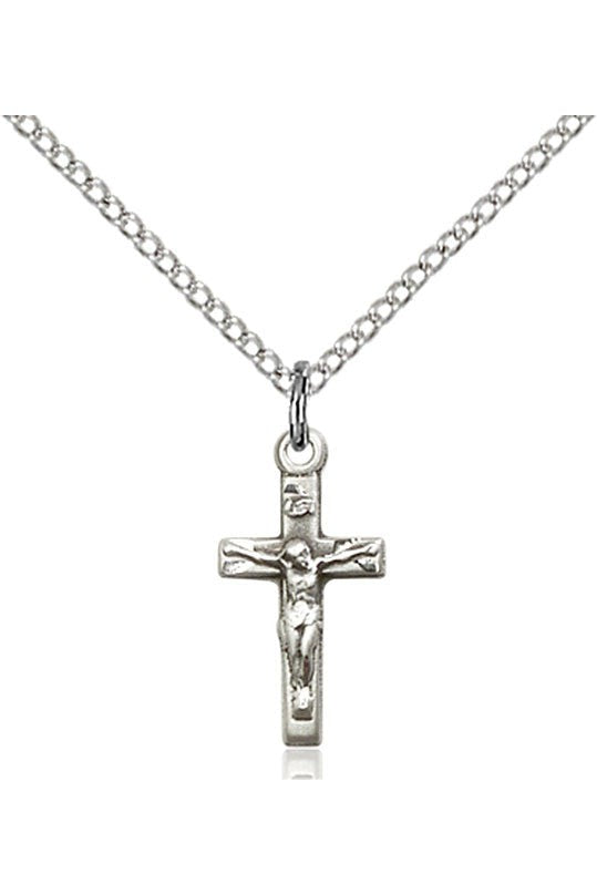 Crucifix Medal - FN5417-Jewelry-Bliss Mfg-Sterling Silver-Michigan Church Supply