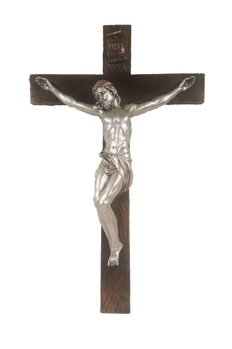 Crucifix in bronze - ZW75228BS-Inspirational Gifts-Goldscheider of Vienna-Michigan Church Supply