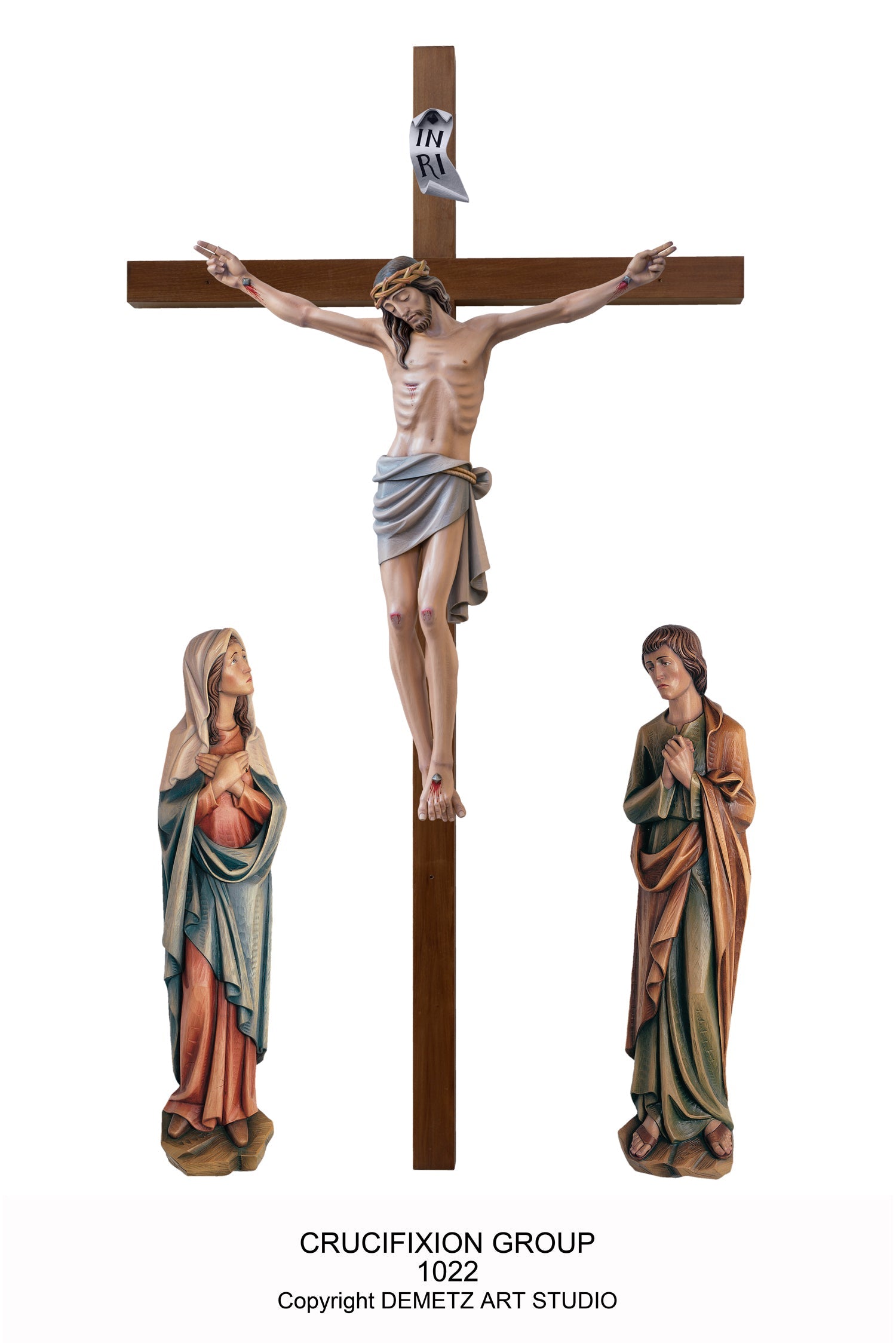 Crucifixion Group - 3/4 Relief - HD1022-Church Life-Demetz-48"-Complete Set-Michigan Church Supply