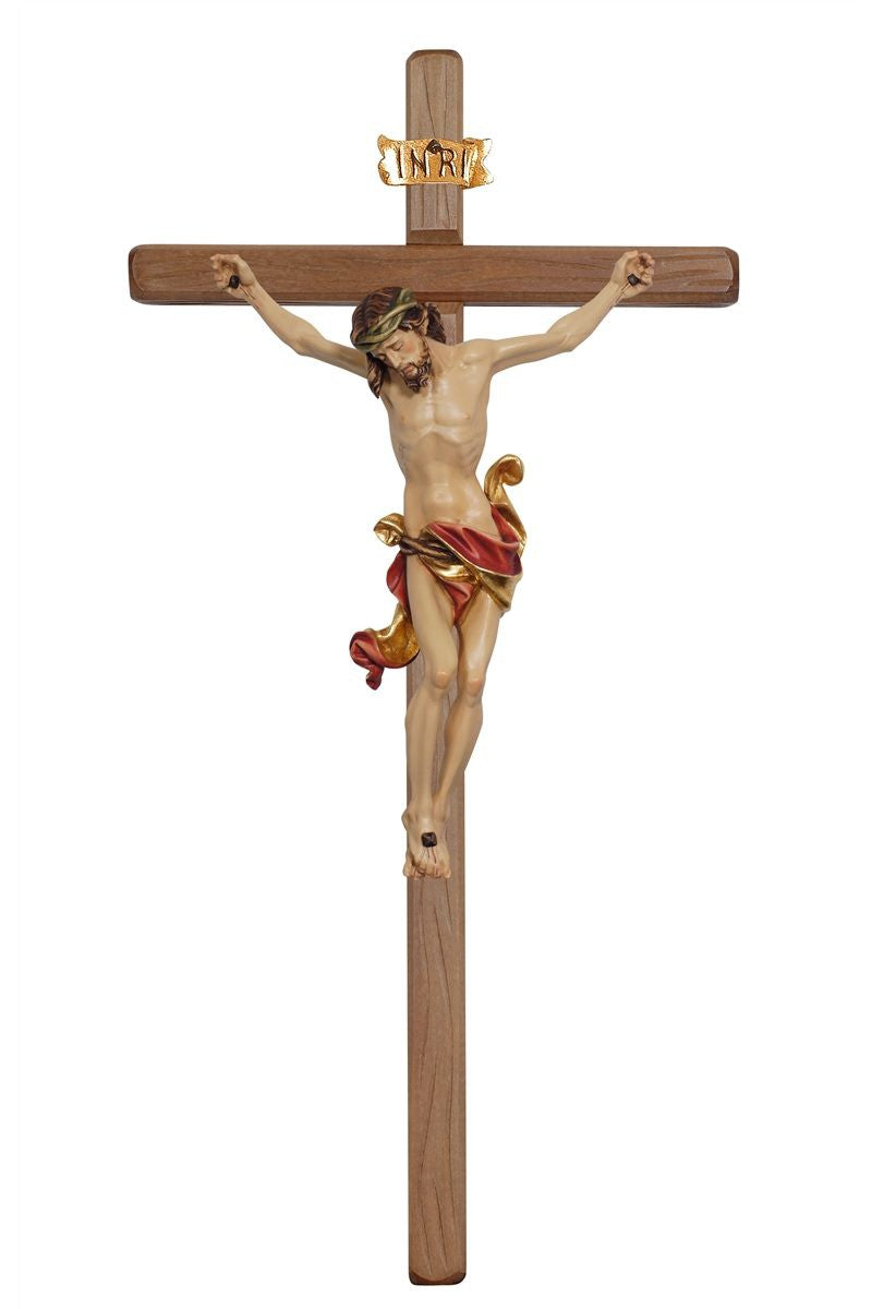 Dark Leonardo Crucifix with Red Colored Cloth - MX703000DR-Inspirational Gifts,Church Life-Pema-5" - 11"-Michigan Church Supply