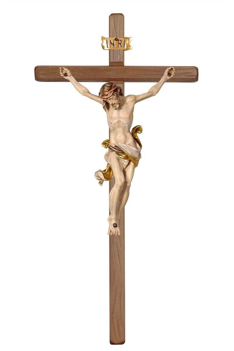 Dark Leonardo Crucifix with White Colored Cloth - MX703000DW-Inspirational Gifts,Church Life-Pema-5" - 11"-Michigan Church Supply