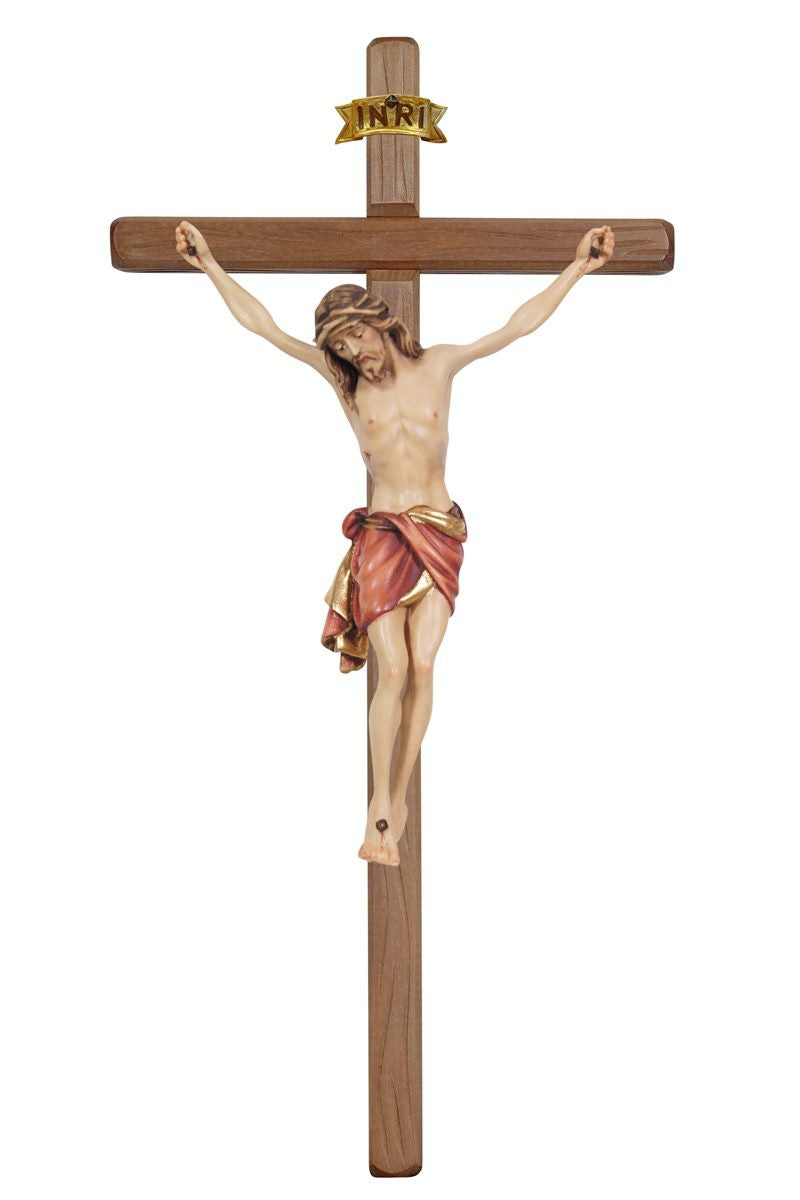 Dark Siena Crucifix with Red Colored Cloth - MX721000DR-Inspirational Gifts,Church Life-Pema-5" - 11"-Michigan Church Supply