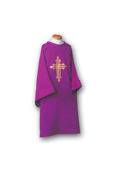 Deacon Dalmatic with gold cross - SLD30-Church Life-Beau Veste-Pure White-Michigan Church Supply