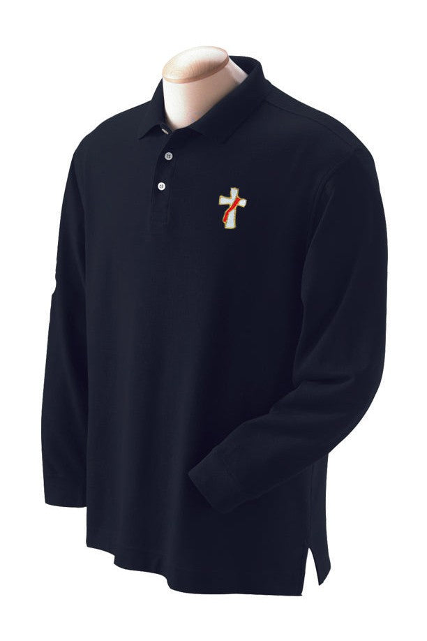 Deacon Polo Shirt Long Sleeve - SL2102-Church Life-Beau Veste-Small-Black-Michigan Church Supply