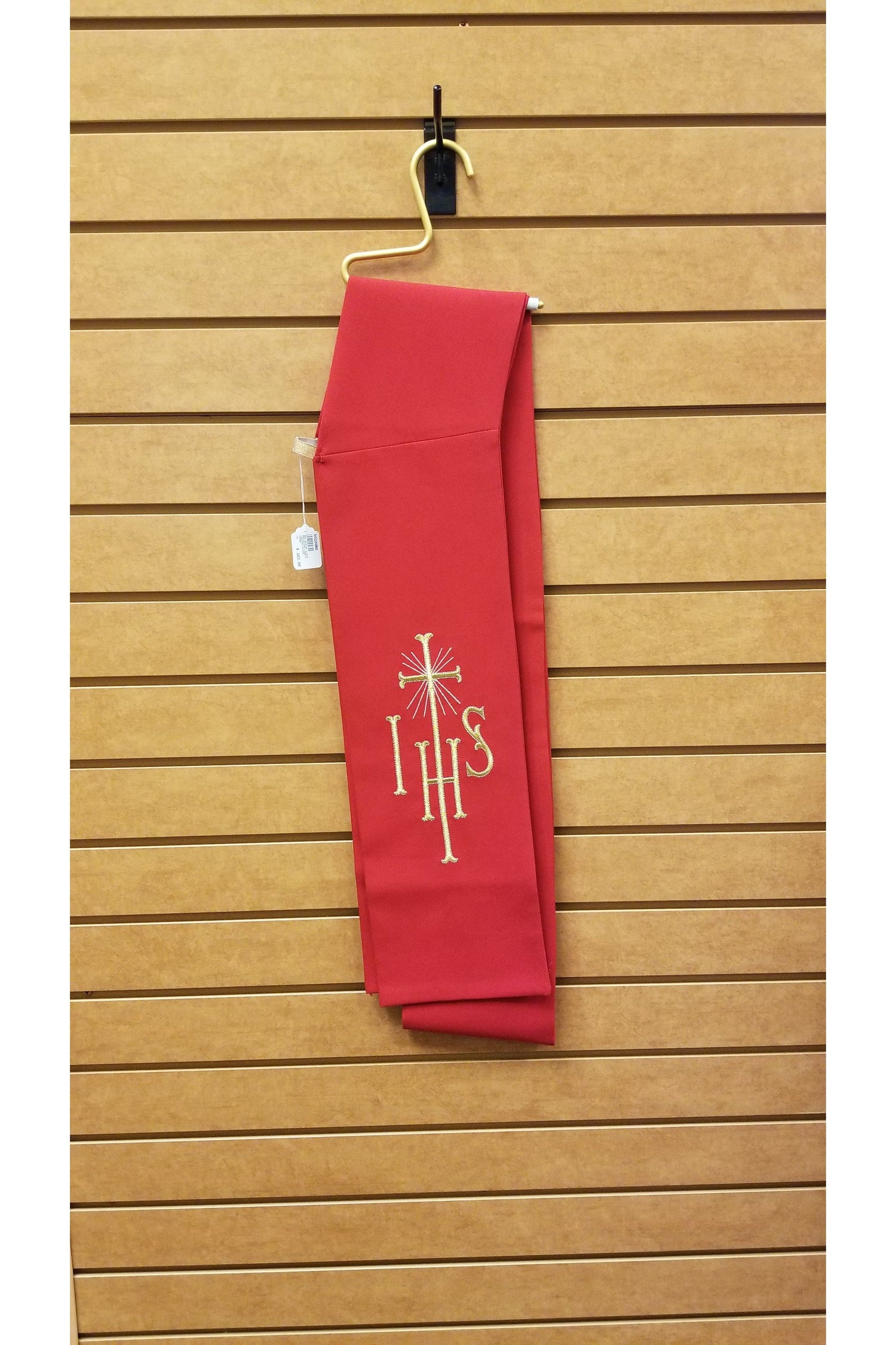 Deacon Stole with IHS Symbol - Red - SO220RD-Church Life-Solivari-Michigan Church Supply