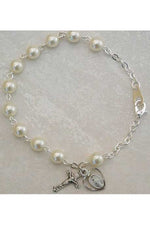 Deluxe Adult Pearl Rosary Bracelet - UZBR181D-Inspirational Gifts-McVan-Michigan Church Supply