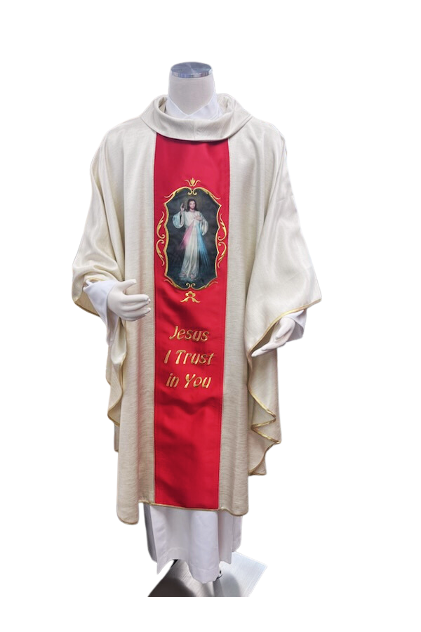 Divine Mercy Chasuble - SO350CW-Church Life-Solivari-Michigan Church Supply