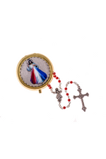 Divine Mercy Rosary with Case - LA26851DM-Inspirational Gifts-RELIGIOUS ART INC-Michigan Church Supply