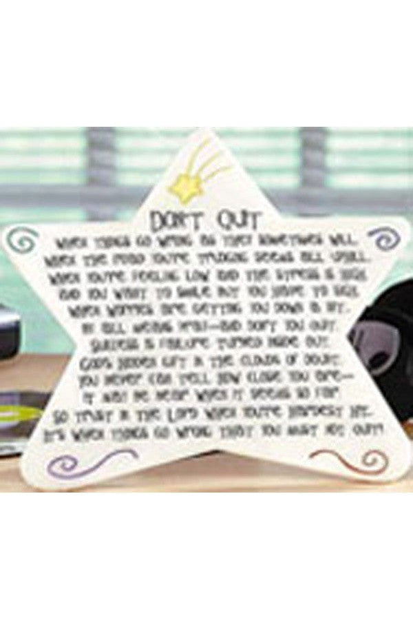 Don't Quit Star Plaque - GE09187-Inspirational Gifts-Cathedral Art Medal and CA Gifts-Michigan Church Supply