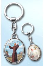 Double Sided St. Francis Key Chain - WSKC150PFFR-Inspirational Gifts-San Francis-Michigan Church Supply