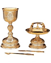 Eastern Rite Set-EWAS-145-Church Life-Molina/Artistic Silver-Chalice-Brass Two Tone-Michigan Church Supply