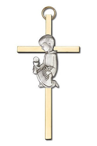 Engravable Communion Boy Cross Gold - FN4430SG-Inspirational Gifts-Bliss Mfg-Yes-Michigan Church Supply