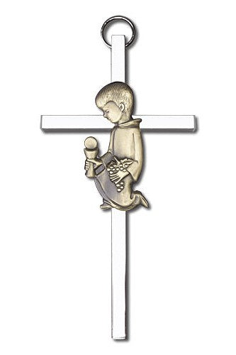 Engravable Communion Boy Cross Silver - FN4430GS-Inspirational Gifts-Bliss Mfg-Yes-Michigan Church Supply