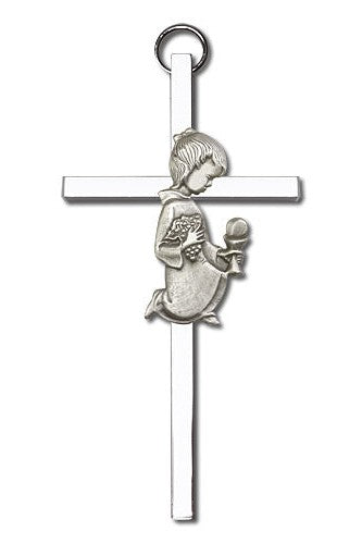 Engravable Communion Girl Cross Silver - FN4420SS-Inspirational Gifts-Bliss Mfg-Yes-Michigan Church Supply