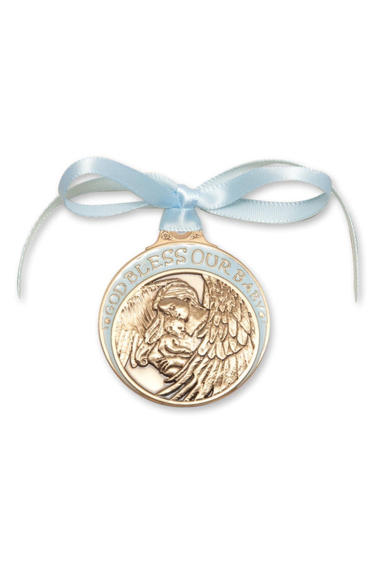 Engravable Crib Medal Blue - FN4300BGX-Inspirational Gifts-Bliss Mfg-Yes-Michigan Church Supply