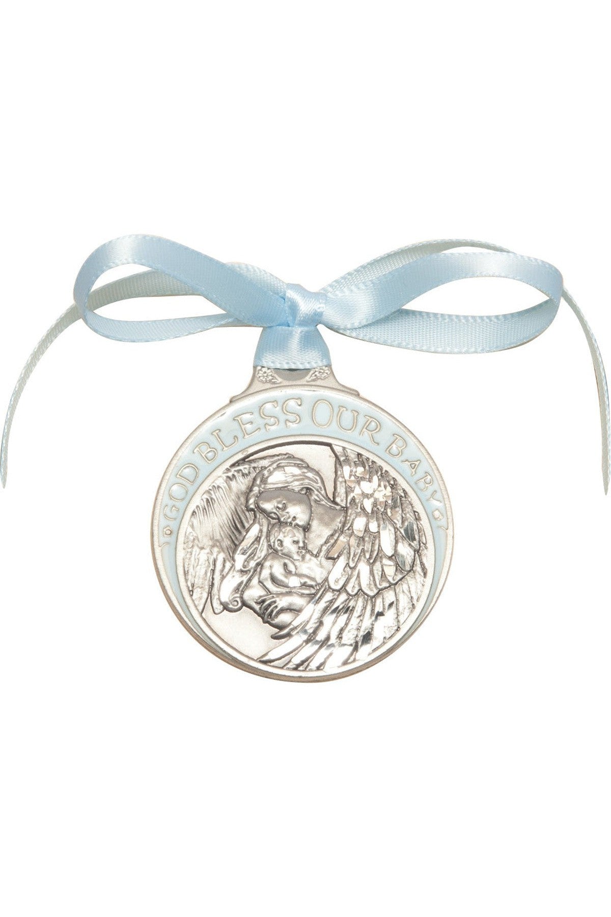 Engravable Crib Medal Blue - FN4300BPW-Inspirational Gifts-Bliss Mfg-Yes-Michigan Church Supply