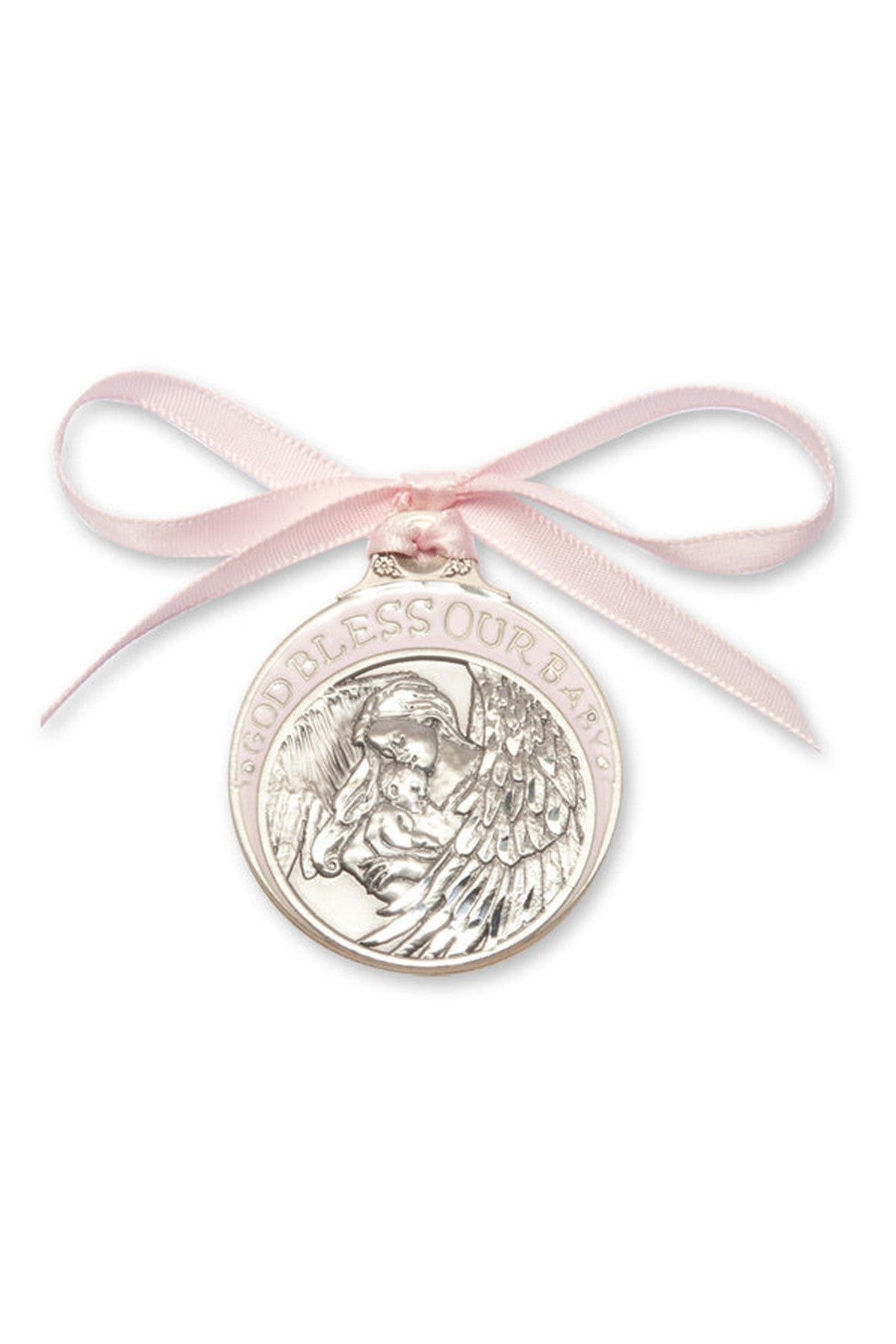 Engravable Crib Medal Pink - FN4300PPW-Inspirational Gifts-Bliss Mfg-Yes-Michigan Church Supply