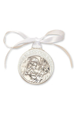 Engravable Crib Medal White - FN4300WPW-Inspirational Gifts-Bliss Mfg-Yes-Michigan Church Supply