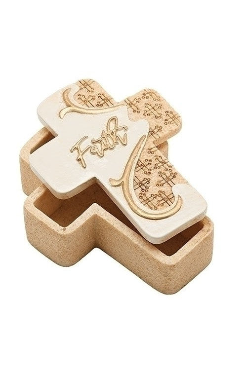 Faith Cross Shaped Rosary Box - LI20492-Inspirational Gifts-Roman, Inc-Michigan Church Supply