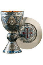 Fire Enamel Tassilo Chalice and Paten-EW2332-Church Life-Molina/Artistic Silver-Michigan Church Supply