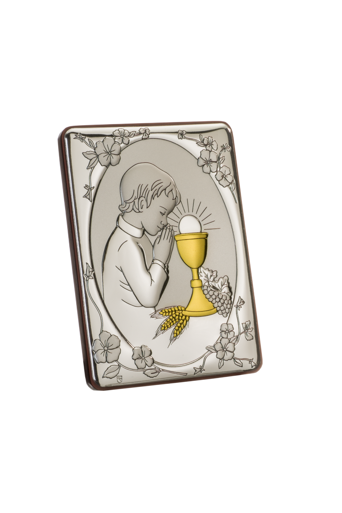 First Communion Boy Keepsake Plaque - LA47305FCB-Inspirational Gifts-RELIGIOUS ART INC-Michigan Church Supply