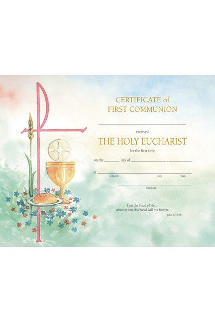 First Communion Certificate - FQXD103-Church Life-Barton Cotton-Michigan Church Supply