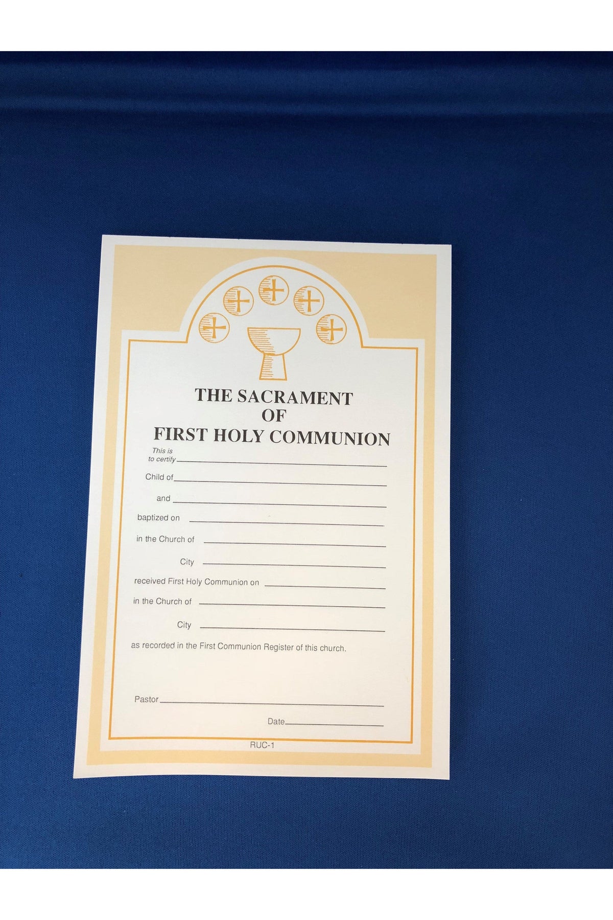 First Communion Certificates-RUC1-Church Life-Flynn MFG-Michigan Church Supply