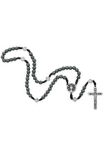 First Communion Rosary - Corded Hematite - UZR765B-Inspirational Gifts-McVan-Michigan Church Supply