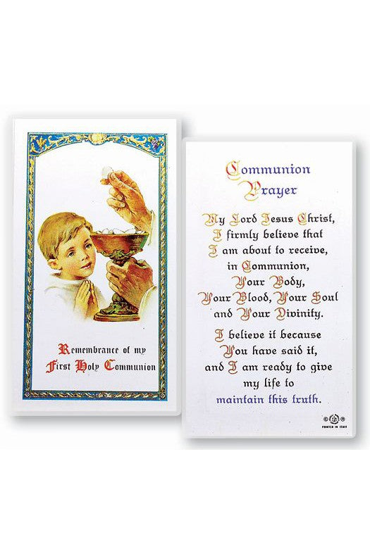 First Holy Communion Boy Prayer Card - TA800002-Inspirational Gifts-Hirten-Michigan Church Supply