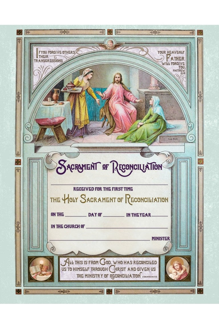 First Reconciliation Certificate - VTPRIB-CERT-FR1B-Church Life-Nelson Fine Art-Michigan Church Supply