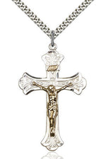 GF/SS Crucifix Medal - FN2642GFSS/24S-Jewelry-Bliss Mfg-Michigan Church Supply