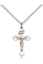 GF/SS Crucifix Medal - FN2669GFSS/18S-Jewelry-Bliss Mfg-Michigan Church Supply