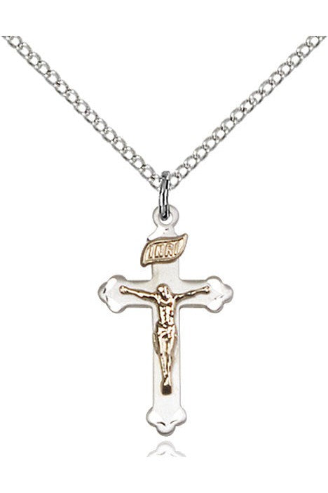 GF/SS Crucifix Medal - FN2669GFSS/18S-Jewelry-Bliss Mfg-Michigan Church Supply